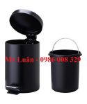 Thùng rác tròn đạp chân màu đen