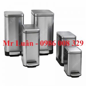 Thùng rác inox chữ nhật đạp chân 7L 10L 15L 18L