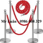 Trụ chắn inox đầu tròn dây xoắn đỏ