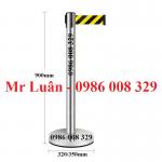 Trụ chắn inox dây kéo sọc vàng đen