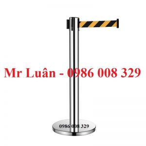 Trụ chắn inox dây kéo sọc vàng đen