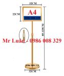 Bảng inox vàng mặt đứng A4 tăng chiều cao