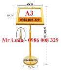 Bảng chỉ dẫn inox vàng mặt nghiêng A3 tăng chiều cao