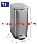 Thùng rác inox đạp chân hình chữ nhật 7L