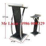 Bục phát biểu inox bọc da đen