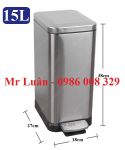 Thùng rác inox đạp chân hình chữ nhật 15L