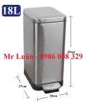 Thùng rác inox đạp chân hình chữ nhật 18L