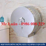 Hộp tròn inox bóng đựng giấy vệ sinh cuộn lớn