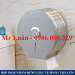 Hộp đựng giấy vệ sinh cuộn lớn inox nhám tròn