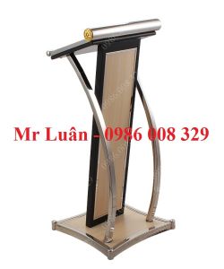 Bục phát biểu inox màu gỗ bạc