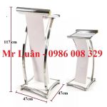 Bục phát biểu inox màu gỗ trắng