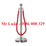 Trụ barie inox dây thừng xoắn đỏ sự kiện