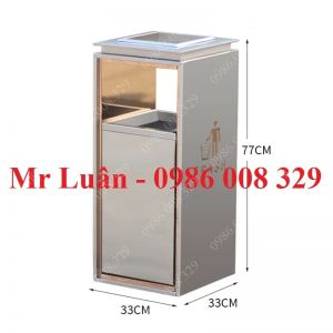 Thùng rác inox gạt tàn để sảnh size lớn