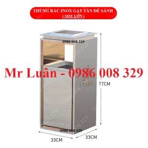 Thùng rác inox gạt tàn để sảnh size lớn