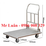 Xe đẩy hàng hành lý bằng inox có tay gập