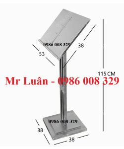 Bảng inox bạc để quyển menu nhà hàng