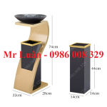 Thùng rác inox vàng hành lang chữ Z