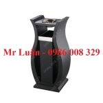 Thùng rác đen để sảnh kiểu bình hoa