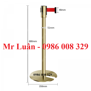 Trụ barie inox vàng đế chữ U
