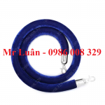 Dây nhung xanh khóa trắng rào chắn inox