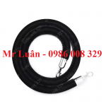 Dây nhung đen khóa trắng trụ chắn inox