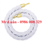 Dây thừng bện trắng khóa vàng cho trụ chắn inox