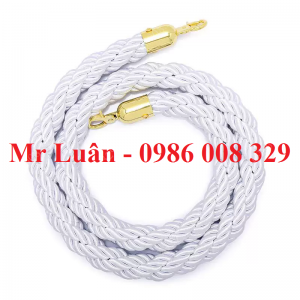 Dây thừng bện trắng khóa vàng cho trụ chắn inox