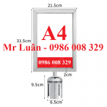 Bảng chỉ dẫn A4 trắng mặt đứng cho cột chắn inox