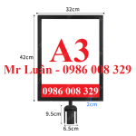 Bảng chỉ dẫn A3 đen mặt đứng cho cột chắn inox