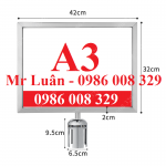 Bảng chỉ dẫn A3 trắng mặt ngang cho cột chắn inox