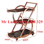 Xe đẩy phục vụ rượu đồ uống inox hồng