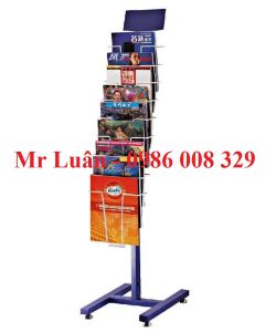 Kệ để tạp chí sách báo thép sơn xanh 1