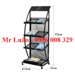 Giá để tạp chí thép sơn tĩnh điện màu đen