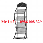 Kệ để tạp chí sách báo thép sơn đen 4 tầng