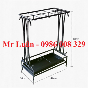 Kệ để dù giá treo ô thép sơn đen 10 lỗ