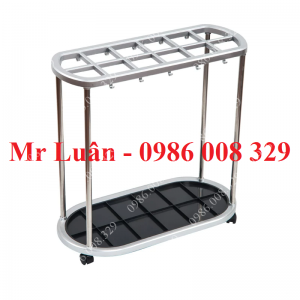 Kệ để dù giá treo ô inox trắng 12 lỗ