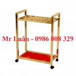 Kệ để dù giá treo ô inox vàng 18 ngăn