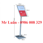 Bảng menu hợp kim nhôm A3 màu trắng bạc