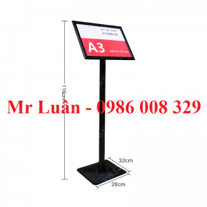 Bảng menu hợp kim nhôm A3 đen mặt xoay