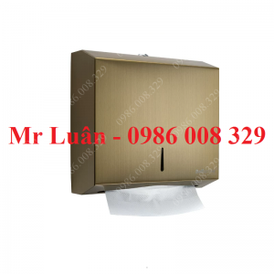 Hộp đựng giấy lau tay chữ nhật inox vàng