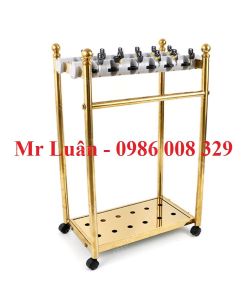 Kệ để ô dù inox mạ vàng 12 ô có khóa