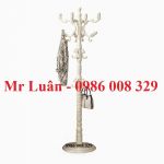 Cây treo quần áo gỗ 1.85m màu trắng