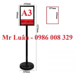 Bảng chỉ dẫn đen 2 mặt A3 đứng