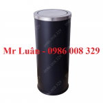 Thùng rác tròn nắp lật đen A35-O 25x61