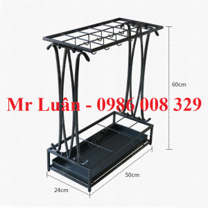 Kệ để dù giá treo ô thép sơn đen 18 lỗ