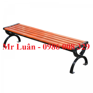 Ghế công viên không tựa gỗ nhựa