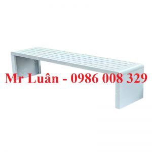 Ghế công viên không tựa thép sơn trắng