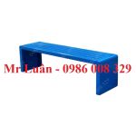 Ghế công viên không tựa thép sơn xanh dương