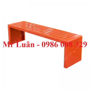 Ghế công viên không tựa thép sơn cam