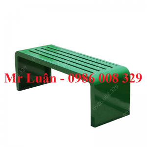 Ghế công viên không tựa thép sơn xanh lá